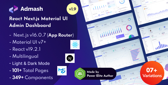 Admash - Next.js 16 Material Design Admin & Dashboard Template