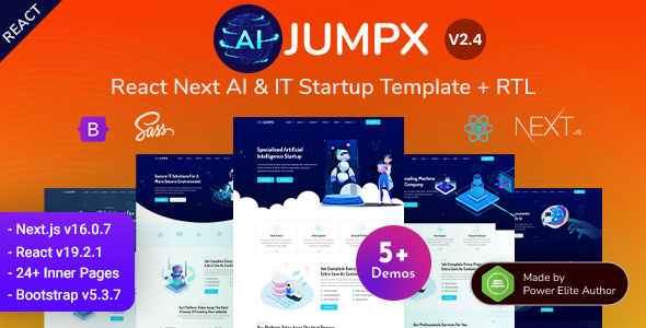 Jumpx - React Next.js 16 AI & IT Startup Website Template