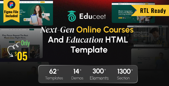Educeet - University, Online Courses, School & Education HTML Template