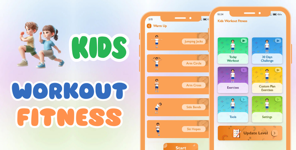 Kids Workout Fitness with AdMob Facebook Ads Android