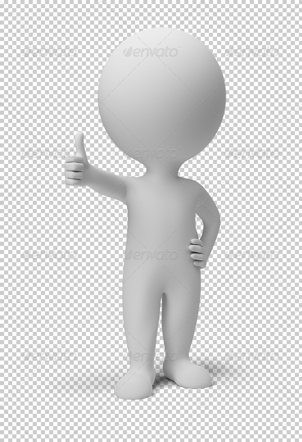 3d small people - positive pose