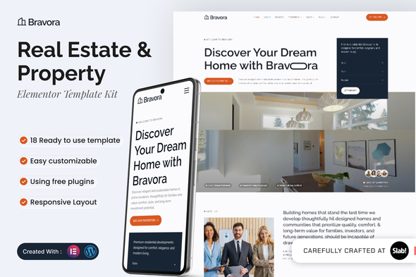 Bravora - Real Estate & Property Elementor Template Kit