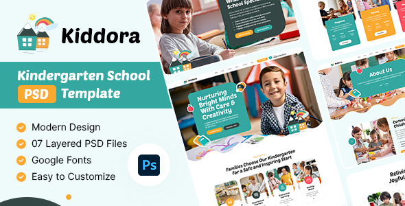 Kiddora - Kindergarten School PSD Template