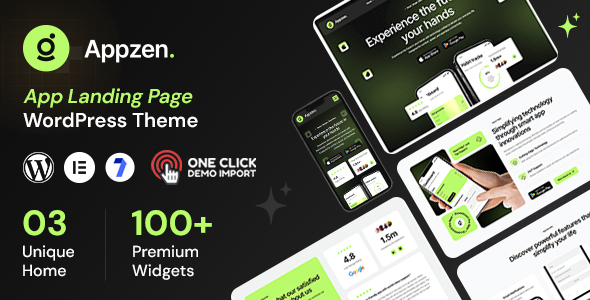 Appzen - App Landing Page WordPress Theme