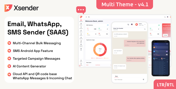 XSender - Bulk Email, SMS and WhatsApp Messaging Application [SAAS]
