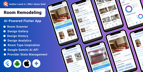 AI Room Remodeling Flutter App | AI Interior Design & Home Renovation