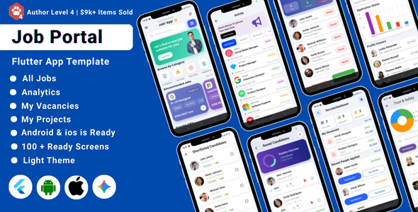 AI-Powered Hospitality Staff Job Portal Flutter App Template | Job Portal App