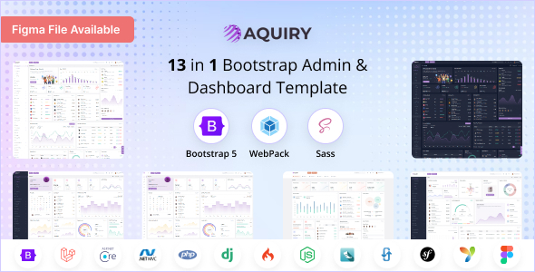 Aquiry - Admin & Dashboard Template