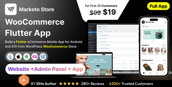 Marketo Store App - E-commerce Store app in Flutter (Android, iOS) with WooCommerce Full App