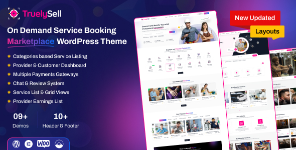 TruelySell - Service Marketplace & Booking Platform WordPress Theme