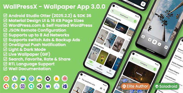 WallPressX - WordPress Wallpaper App - WordPress API - One Post for Multiple Wallpapers