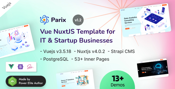 Parix - Vue Nuxt 4 IT & Startup Business Template