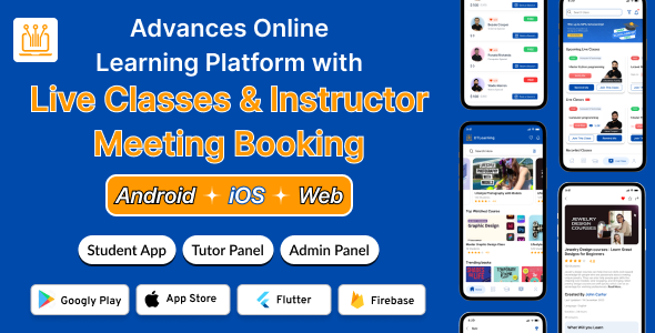 DTLearning – Flutter LMS App | Online Courses, Books, Live Classes (Android, iOS, Web) + Admin panel