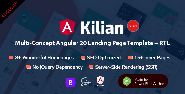 Kilian - Angular 20 Multipurpose Landing Page Template