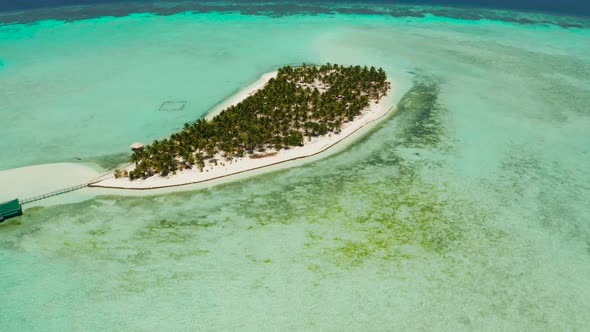 Tropical Island with a Beach on the Atoll. Onok Island Balabac, Philippines