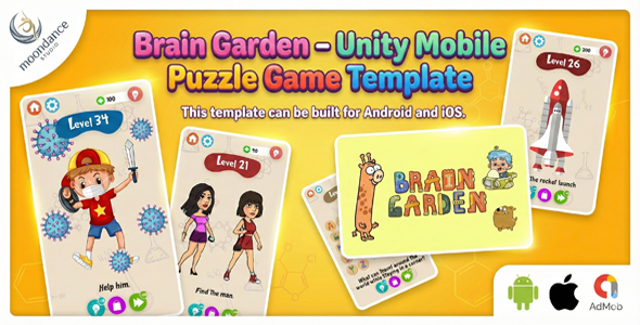 Brain Garden - Unity Mobile Puzzle Game Template (Android + iOS + AdMob)