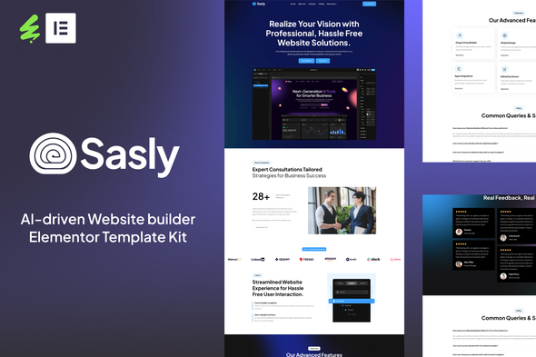 Sasly - AI-driven Website Builder Elementor Template Kit