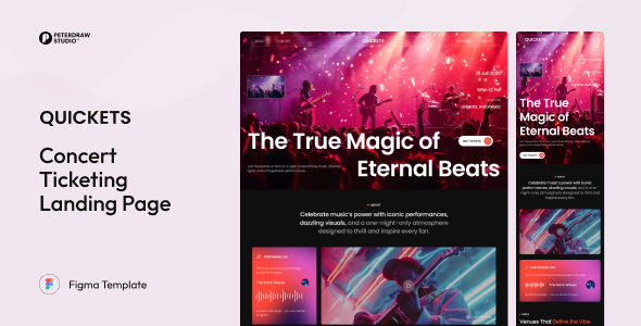 Quickets – Concert Ticketing Website UI Figma Template
