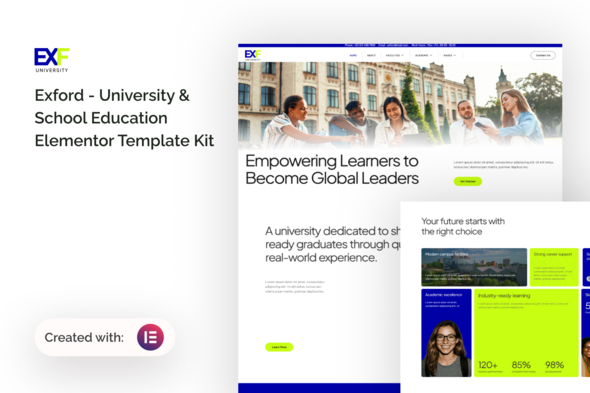Exford - University & School Education Elementor Template Kit
