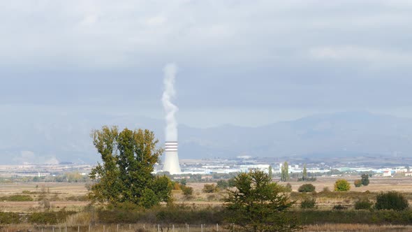 Factory with smoke at the Industrial Zone 