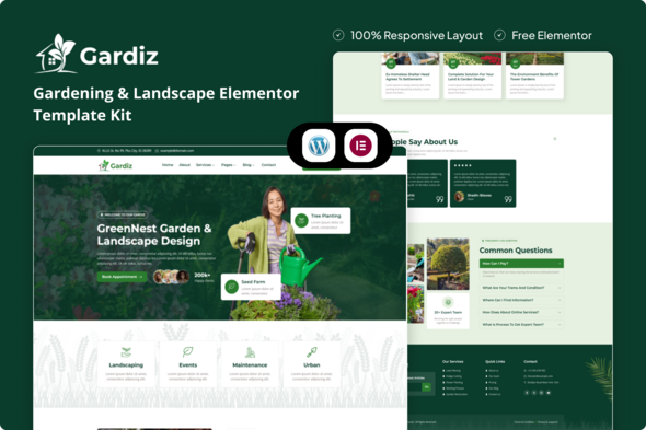Gardiz - Gardening & Landscape Elementor Template Kit