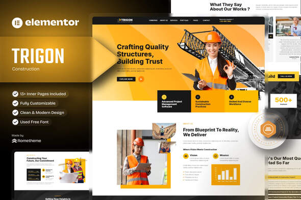 Trigon - Construction Elementor Template Kit