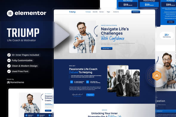 Triump - Life Coach & Motivator Elementor Template Kit