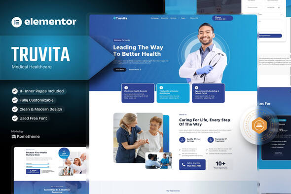 Truvita - Medical Healthcare Elementor Template Kit