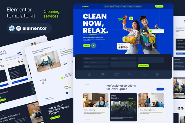 Cleanest - Cleaning service Elementor Template Kit