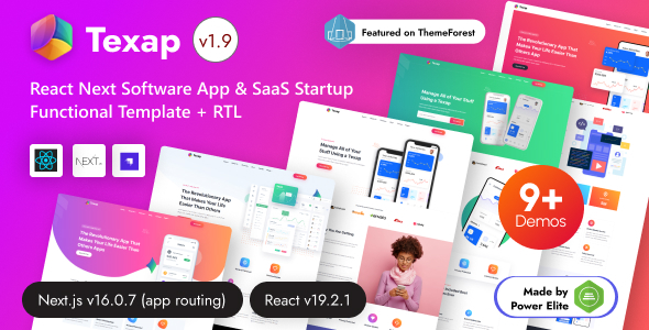 Texap - React Nextjs SaaS & Software App Startup Template with Strapi