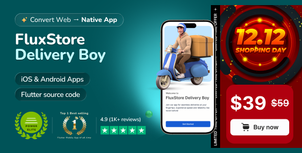 FluxStore Delivery Boy - Flutter App for Woocommerce