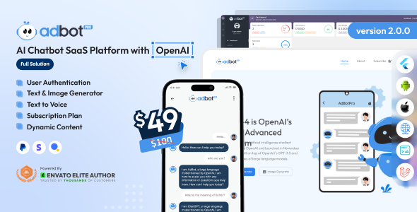 AdBot Pro – AI Chatbot SaaS Platform with OpenAI Full Solution