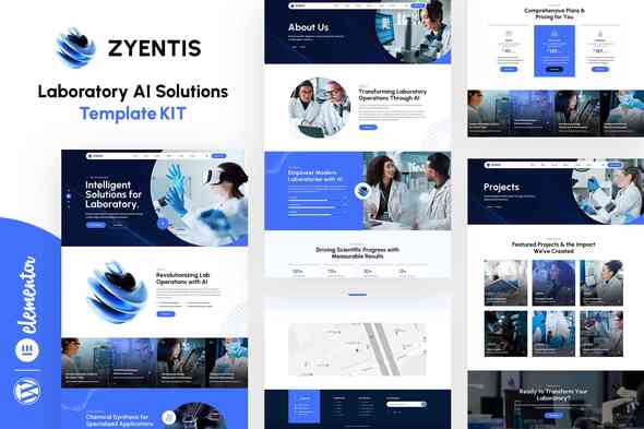 Zyentis - Laboratory AI Solutions Elementor Template Kit