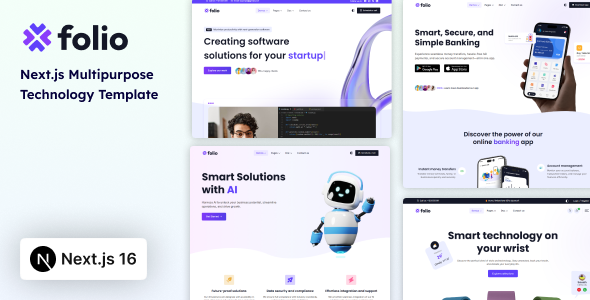 Folio - Next.js 16 Multipurpose Technology Template