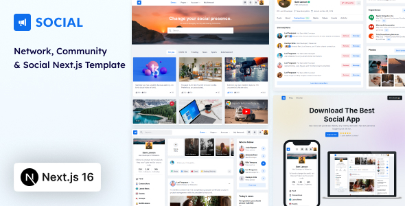 Social - Network & Community Next.js Template
