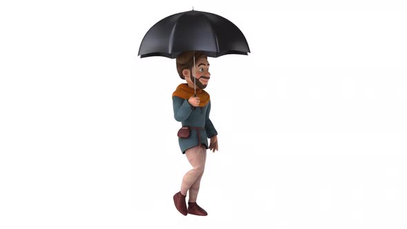 Fun 3D cartoon medieval man with alpha