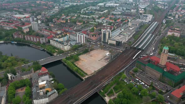 Aerial Panoramic Footage of Urban Neighbourhood