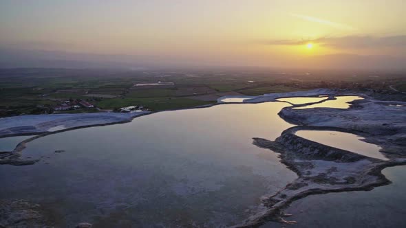 View of Pamukkale travertines, Turkey