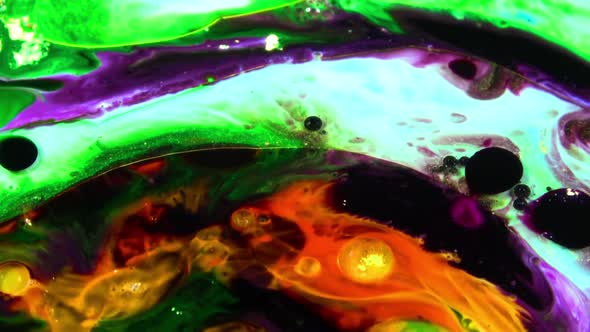 Close Up Of Abstract Colorful Fluid Paint Background Textured 32