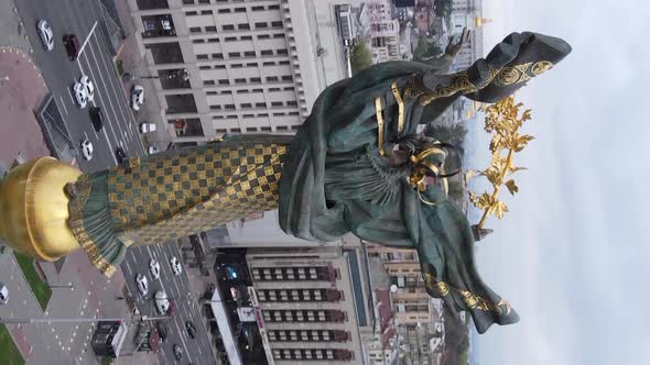 Vertical Video Kyiv Ukraine Independence Square Maidan