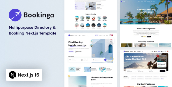 Bookinga - Next.js 15 Multipurpose Booking and Directory Template