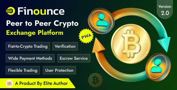 Finounce - Peer to Peer (P2P ) Crypto Exchange  Marketplace PWA Script