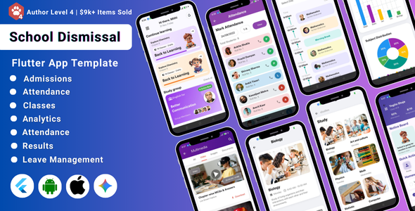 AI-Powered School Dismissal Flutter App Template | School Management System App