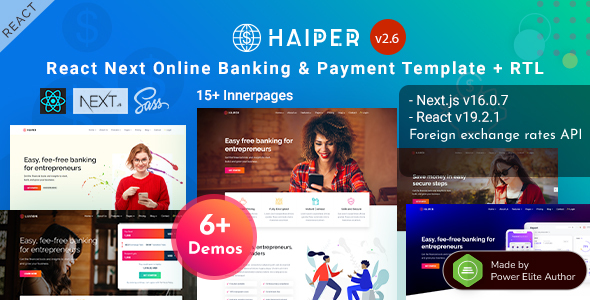 Haiper - React Nextjs 16 Banking Finance & Payment Solutions Template