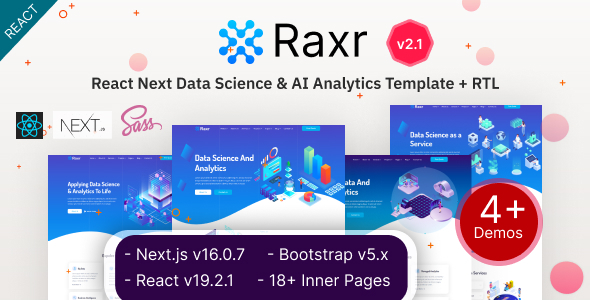 Raxr - React Nextjs 16 Data Science & AI Analytics Template