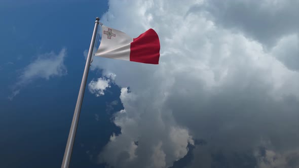 Malta Flag Waving 4K