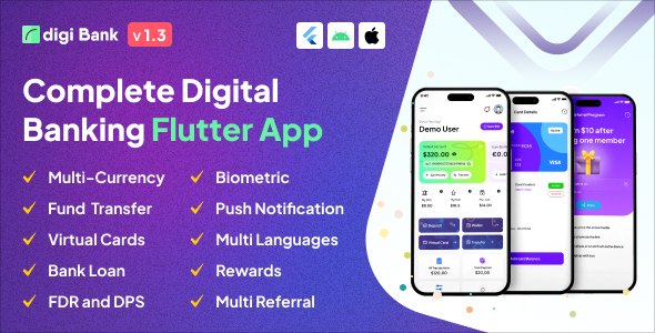 Digibank – Complete Digital Banking Flutter App