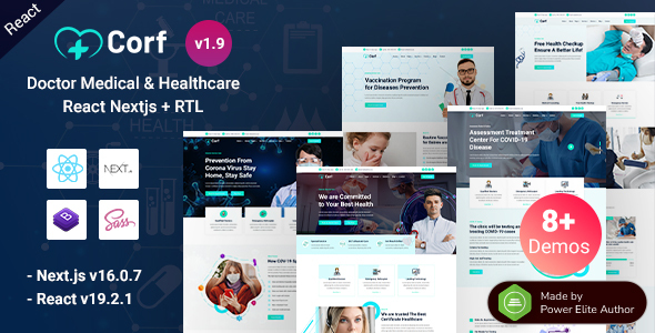 Corf - React Nextjs 16 Doctor Medical & Healthcare Template