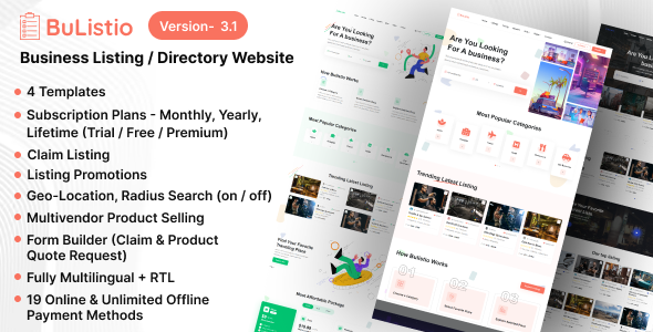 Bulistio - Business Listing / Directory Website (Subscription Based)
