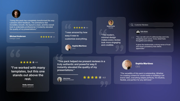 Testimonials Pack Glass